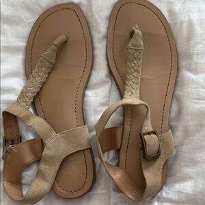 Franco Sarto Beige Braided Sandals